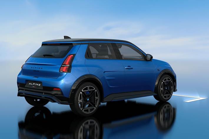 Blå Alpine A290 fra 2026 set udefra