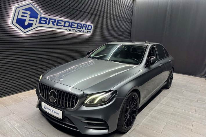 Grå Mercedes E220 d fra 2016