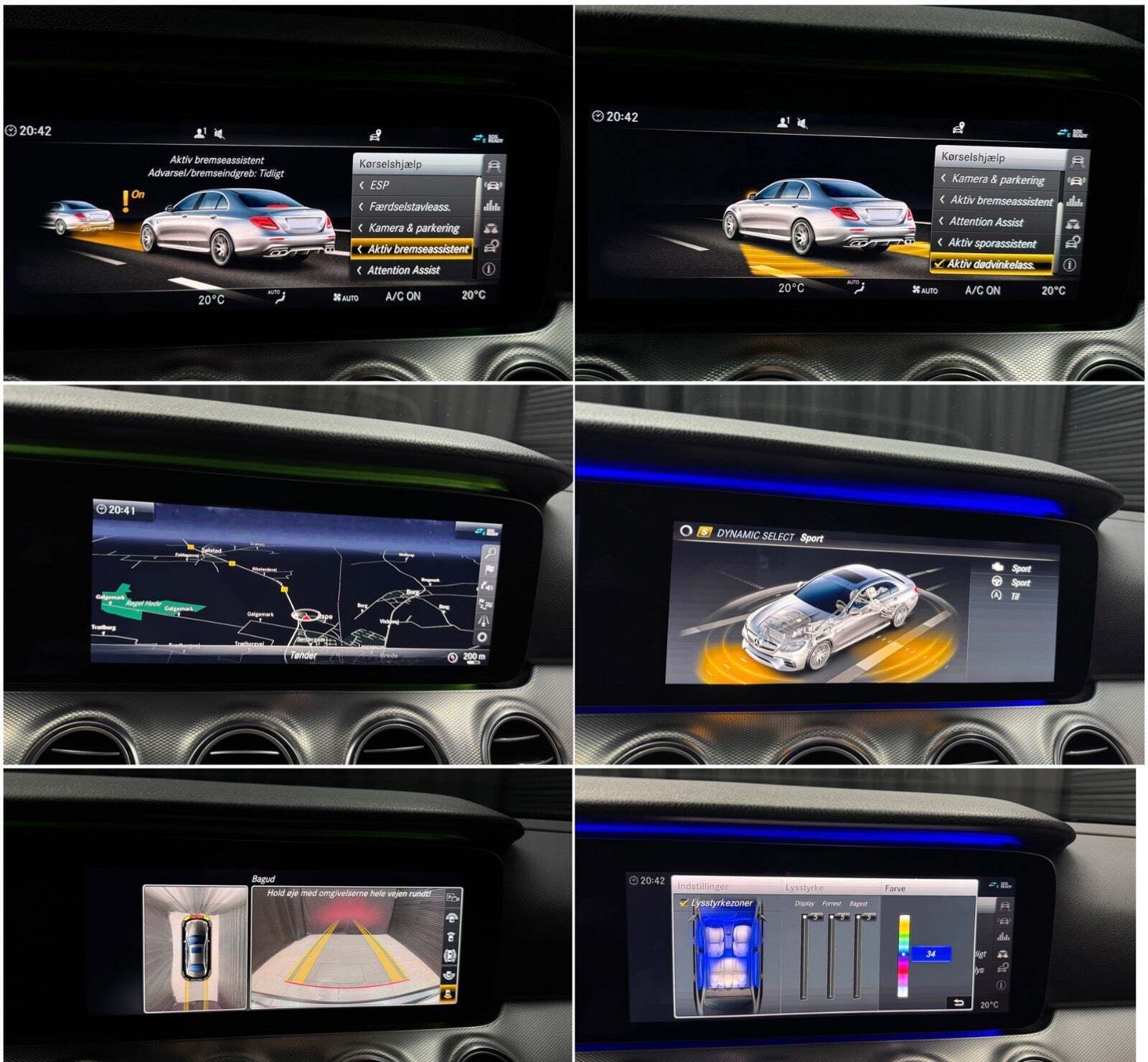 Grå Mercedes E220 d fra 2016