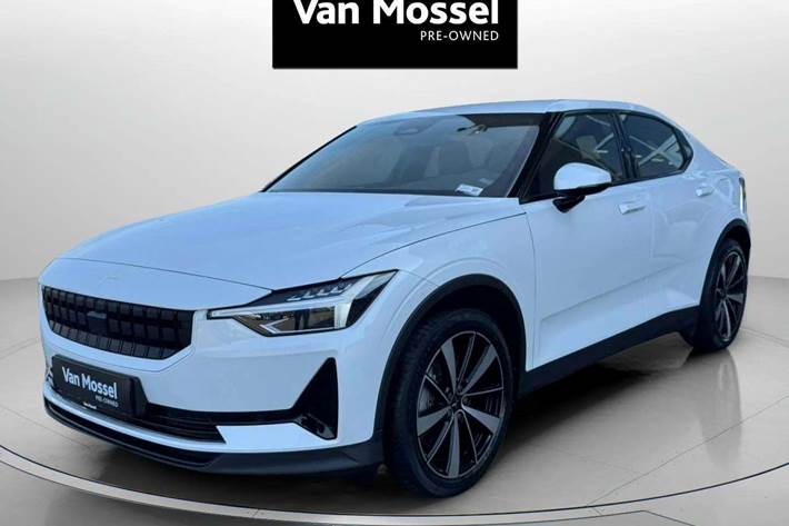 Hvid Polestar 2 fra 2021 set udefra