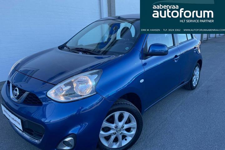 Blå Nissan Micra fra 2017 set udefra