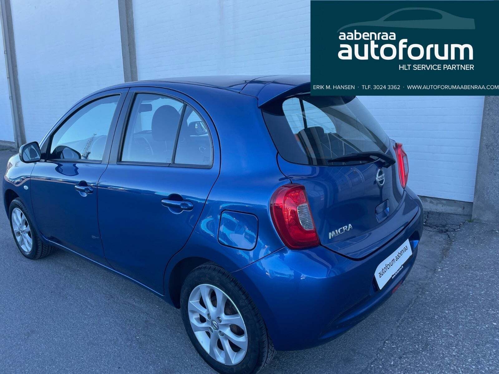 Blå Nissan Micra fra 2017