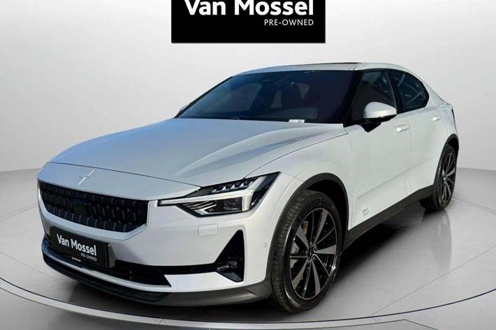 Hvid Polestar 2 fra 2021 set udefra