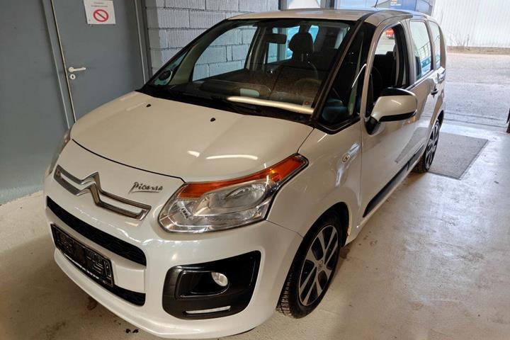 Gul Citroën C3 Picasso fra 2013 set udefra