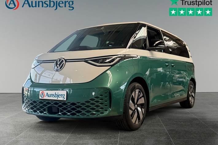 Blå VW ID.Buzz fra 2025 set udefra