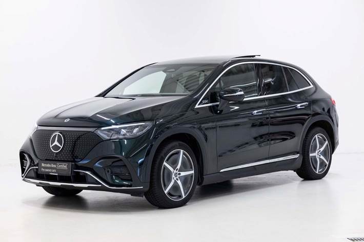 Grøn Mercedes EQE350 SUV fra 2025 set udefra