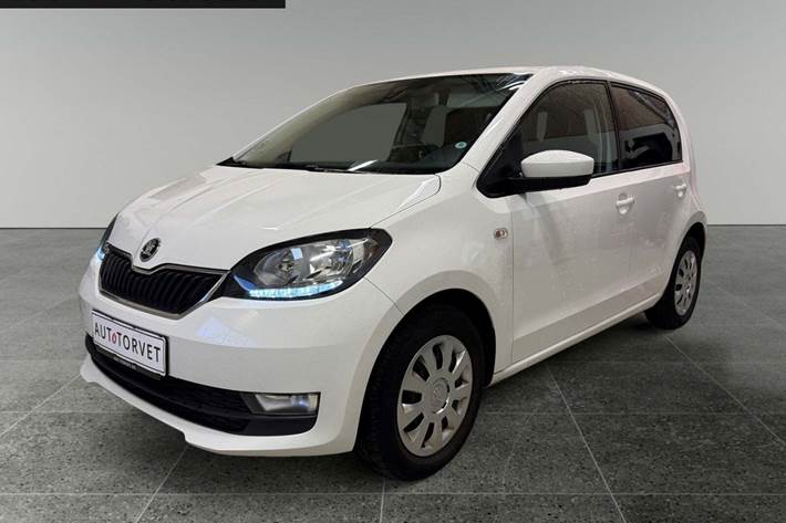 Hvid Skoda Citigo fra 2019 set udefra