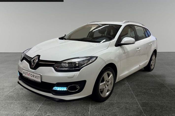 Hvid Renault Megane III fra 2014 set udefra