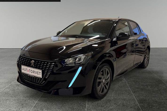 Sort Peugeot 208 fra 2021 set udefra