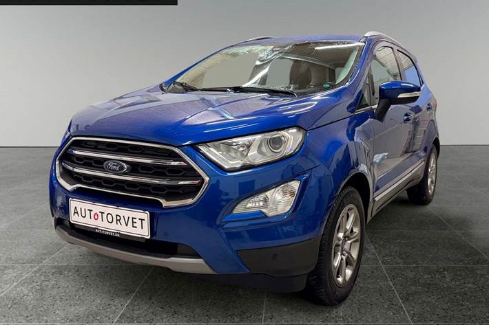 Blå Ford EcoSport fra 2018 set udefra