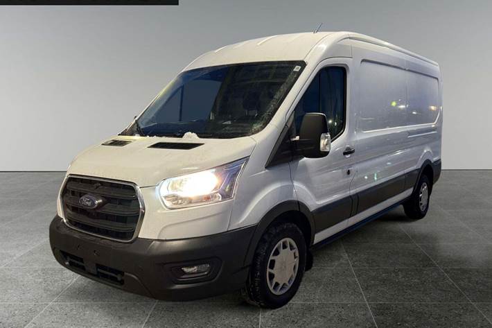 Hvid Ford Transit Custom 300L fra 2021 set udefra