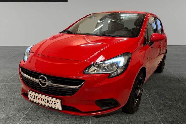 Rød Opel Corsa fra 2019 set udefra