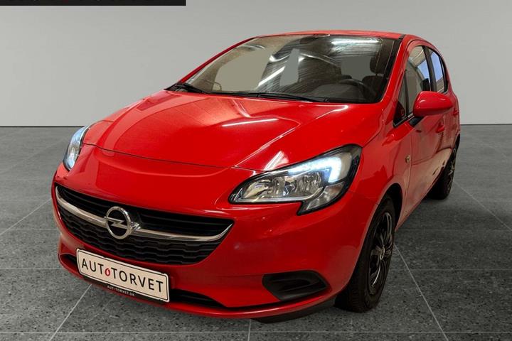 Rød Opel Corsa fra 2019 set udefra