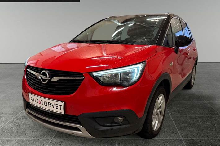 Rød Opel Crossland X fra 2019 set udefra