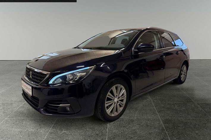 Blå Peugeot 308 fra 2018 set udefra