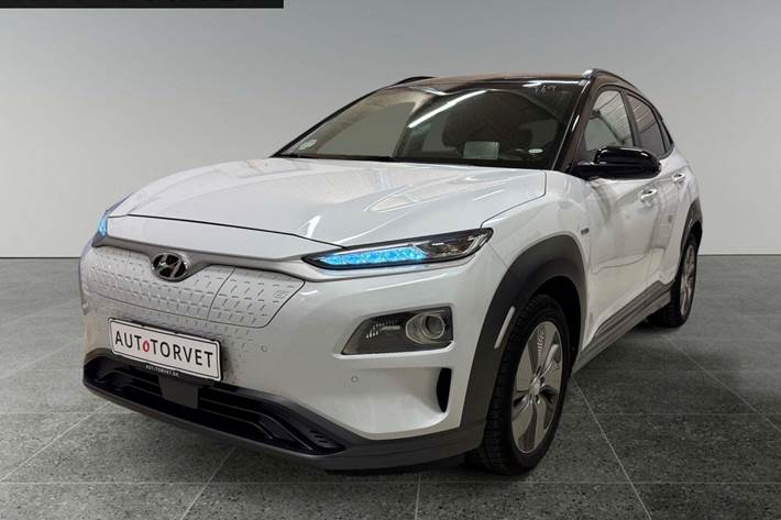 Hvid Hyundai Kona fra 2018 set udefra