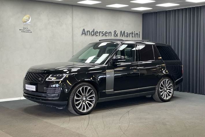 Sort Land Rover Range Rover fra 2018 set udefra