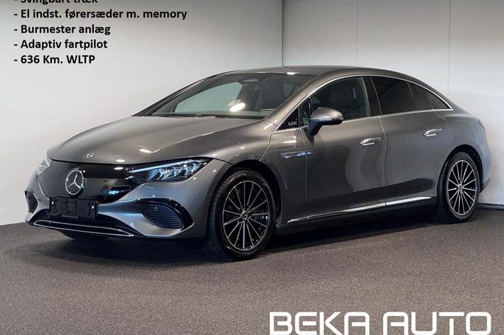 Grå Mercedes EQE350+ fra 2022 set udefra
