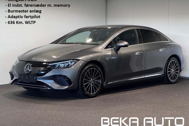 Grå Mercedes EQE350+ fra 2022 set udefra