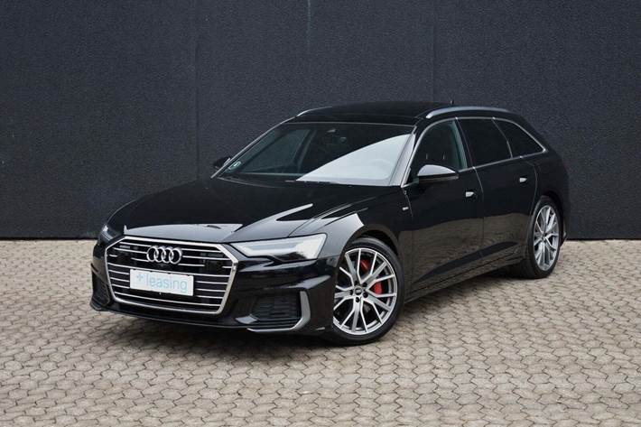 Sort Audi A6 fra 2021 set udefra