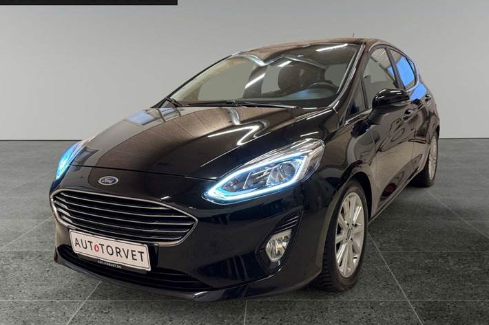 Sort Ford Fiesta fra 2019 set udefra