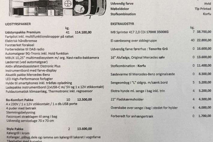 Hvid Mercedes Hymer fra 2023