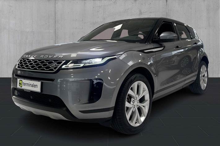 Grå Land Rover Range Rover evoque fra 2022 set udefra
