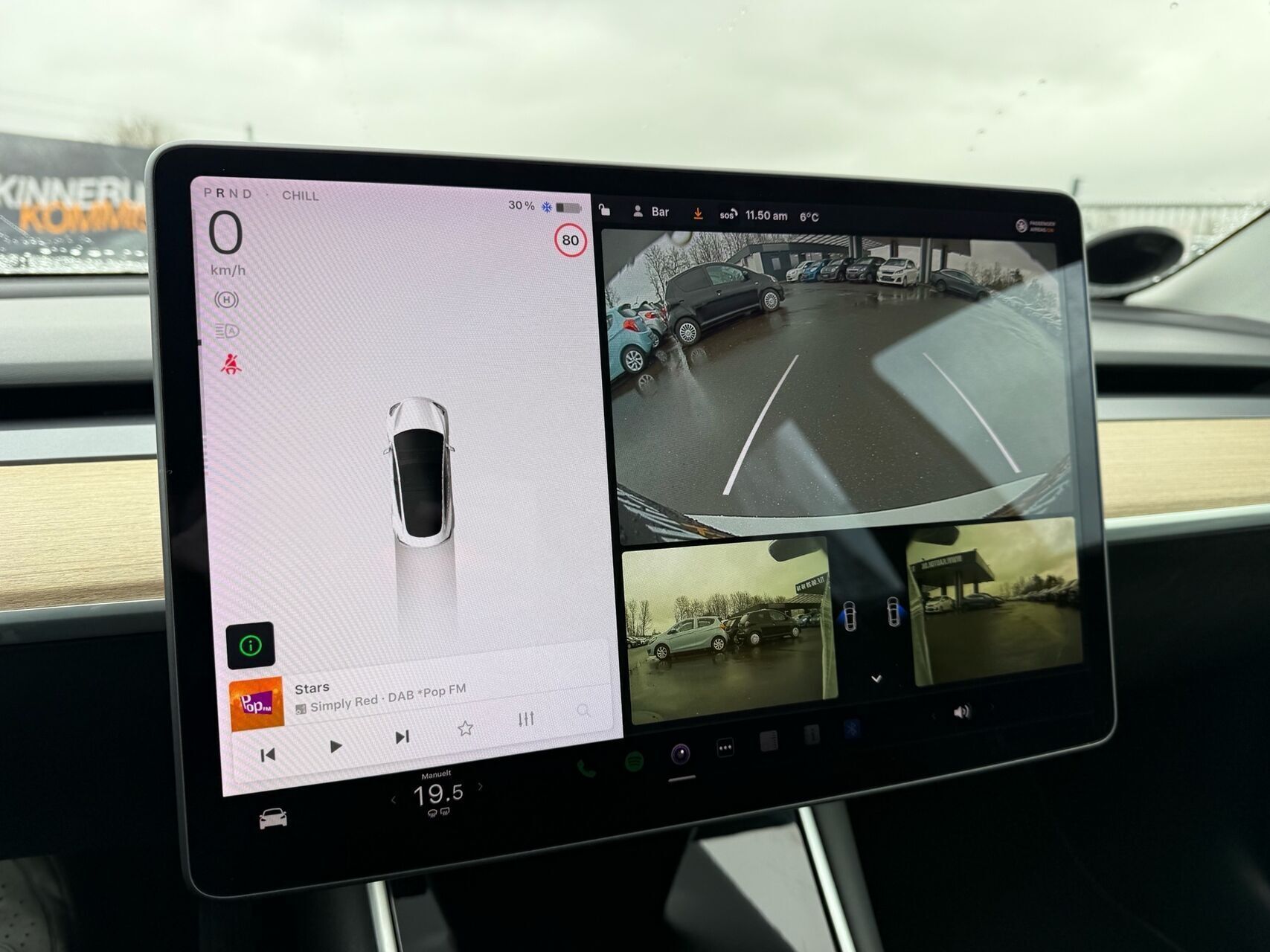 Hvid Tesla Model 3 fra 2019