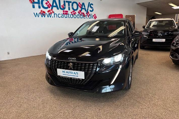 Sort Peugeot 208 fra 2023 set udefra
