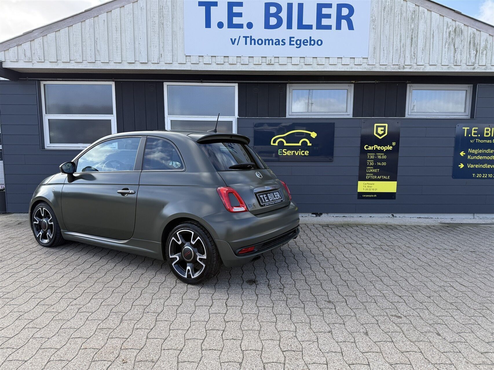 Grøn Fiat 500 fra 2018
