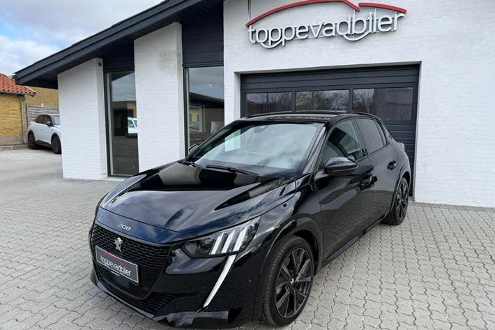Sort Peugeot e-208 fra 2024
