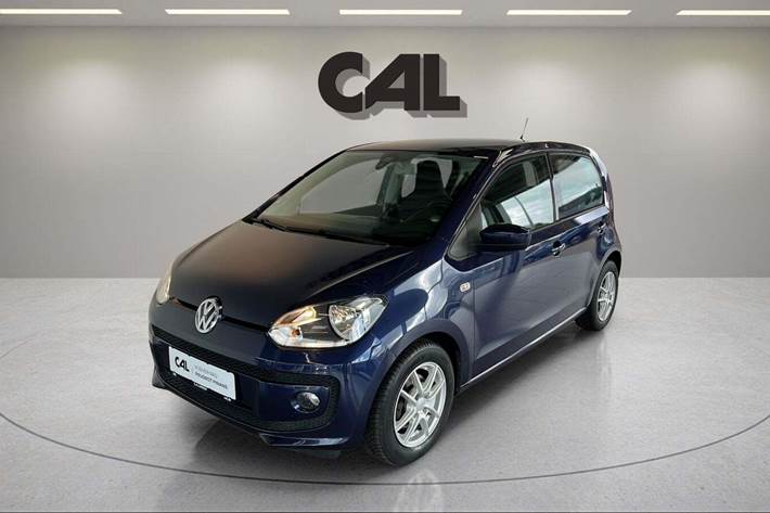 Blå VW UP! fra 2015 set udefra
