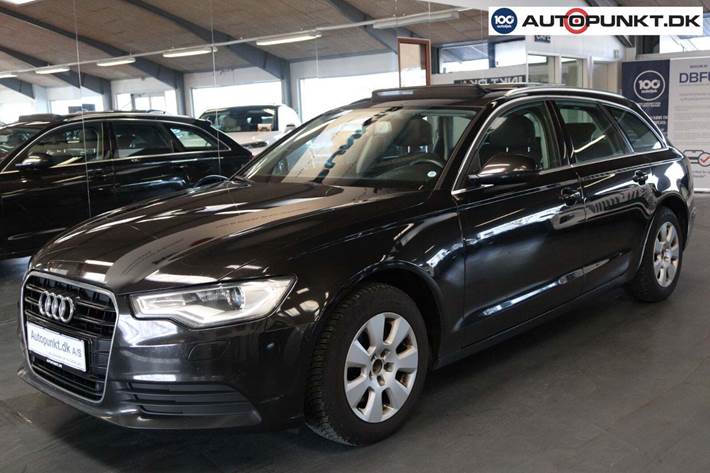 Sort Audi A6 fra 2012 set udefra