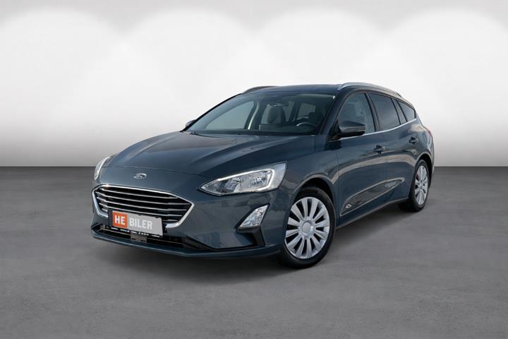 Blå Ford Focus fra 2019 set udefra