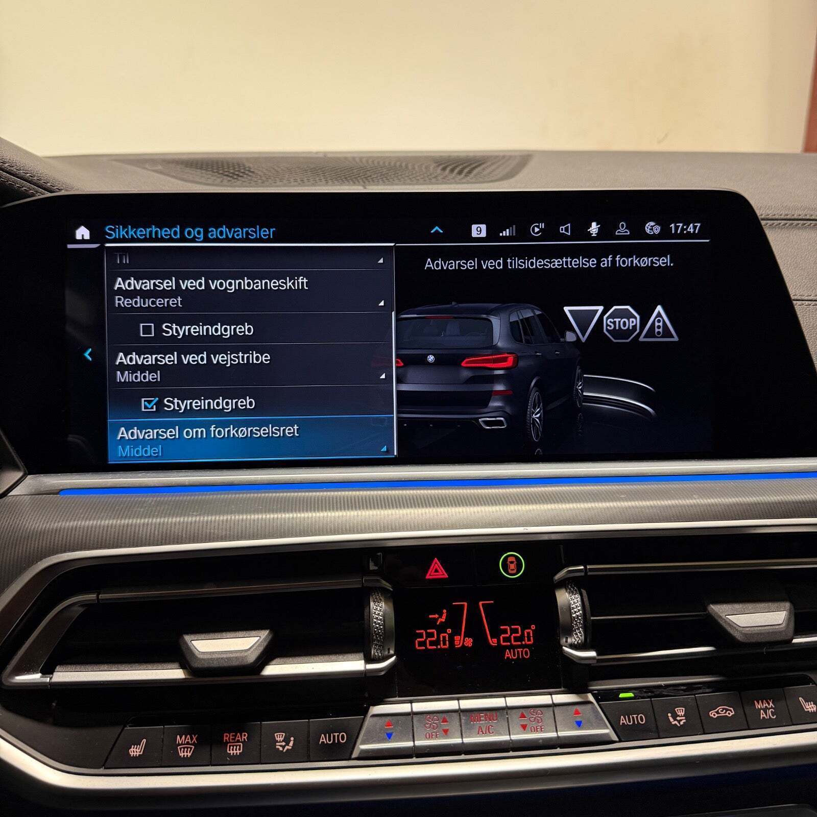 Blå BMW X5 fra 2021
