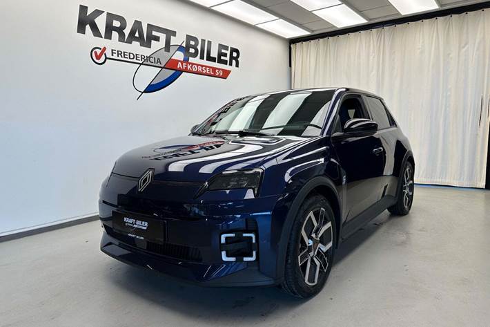 Blå Renault 5 E-Tech fra 2025