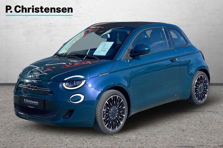 Blå Fiat 500e fra 2022