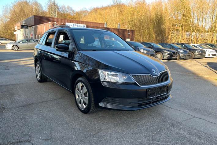 Sort Skoda Fabia fra 2016 set udefra