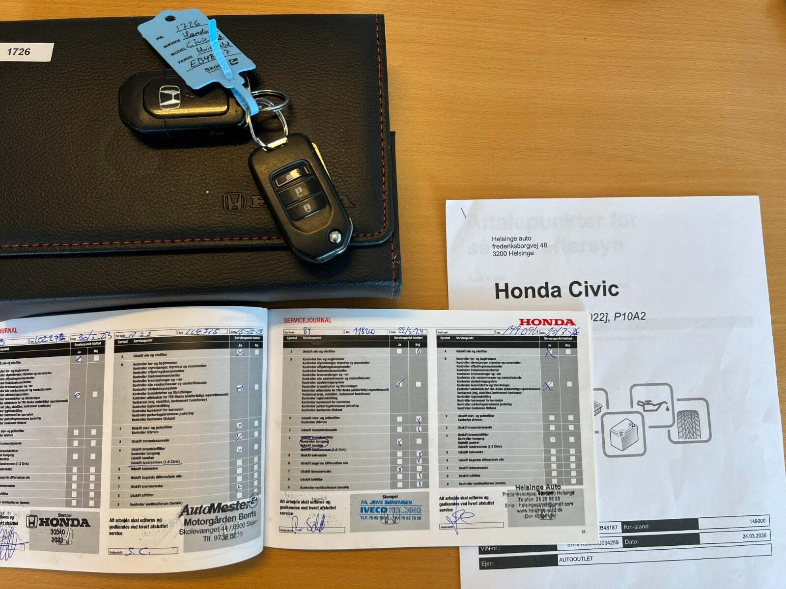 Hvid Honda Civic fra 2018