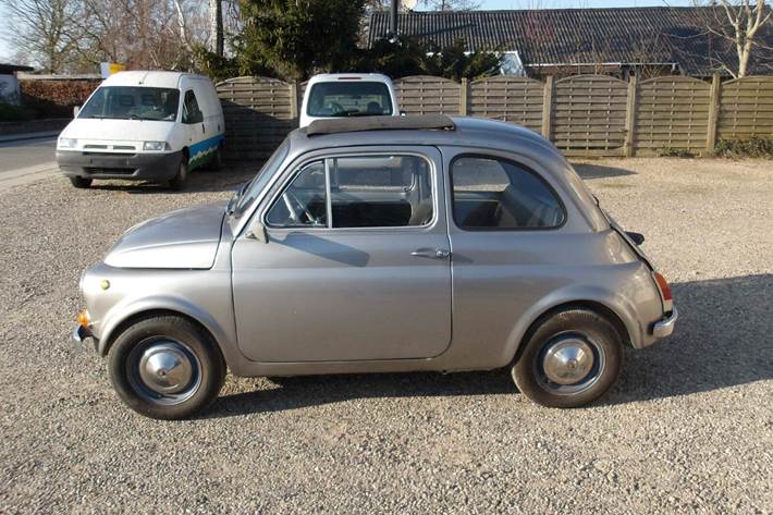 Sølv Fiat 500 fra 1970