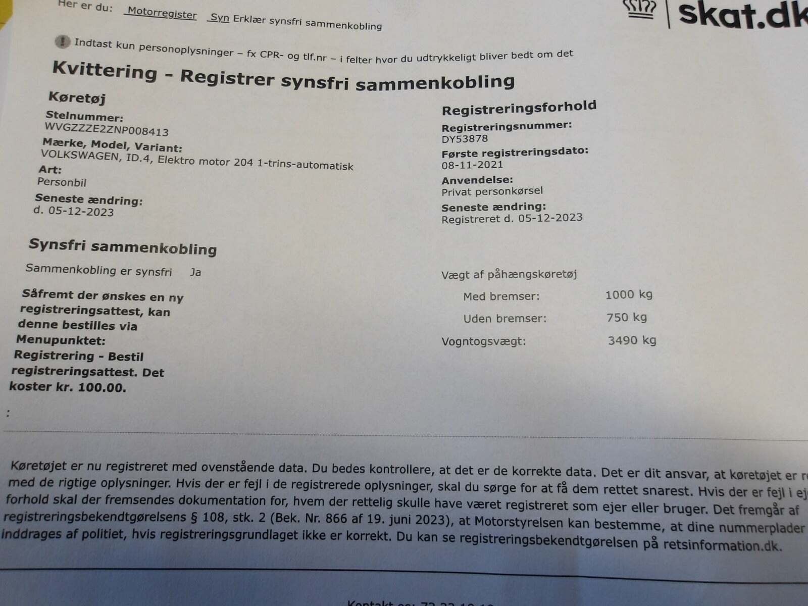 Grå VW ID.4 fra 2021