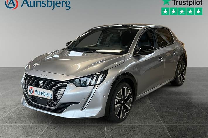 Grå Peugeot e-208 fra 2022