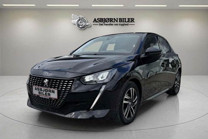 Sort Peugeot 208 fra 2021 set udefra