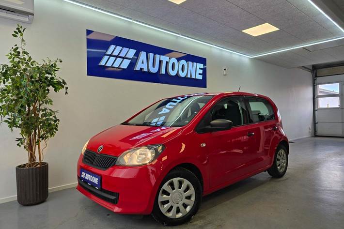 Rød Skoda Citigo fra 2016 set udefra