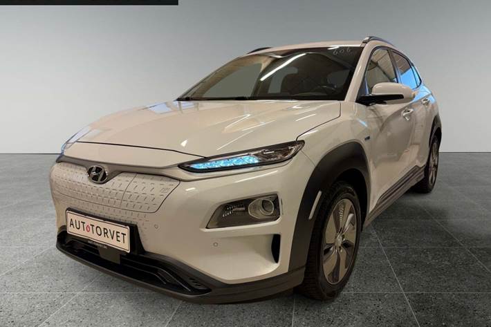 Hvid Hyundai Kona fra 2019 set udefra