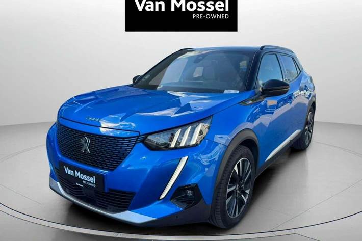 Blå Peugeot e-2008 fra 2020
