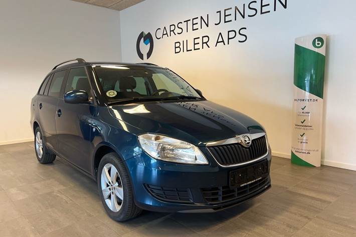 Blå Skoda Fabia fra 2013