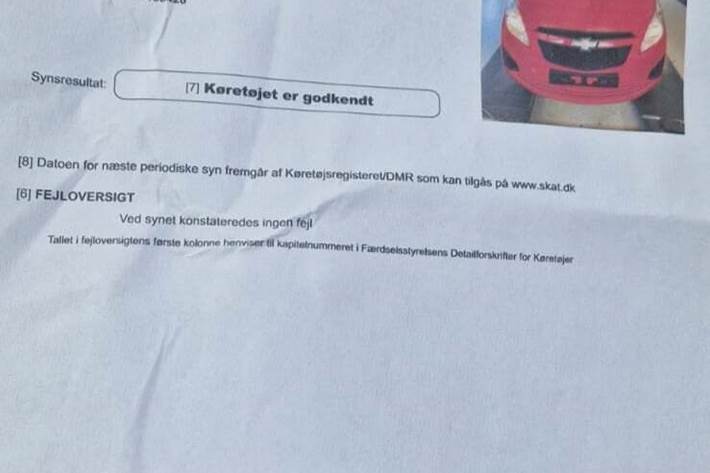 Rød Chevrolet Spark fra 2010