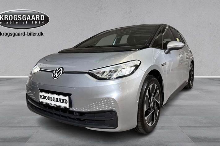 Sølv VW ID.3 fra 2022 set udefra