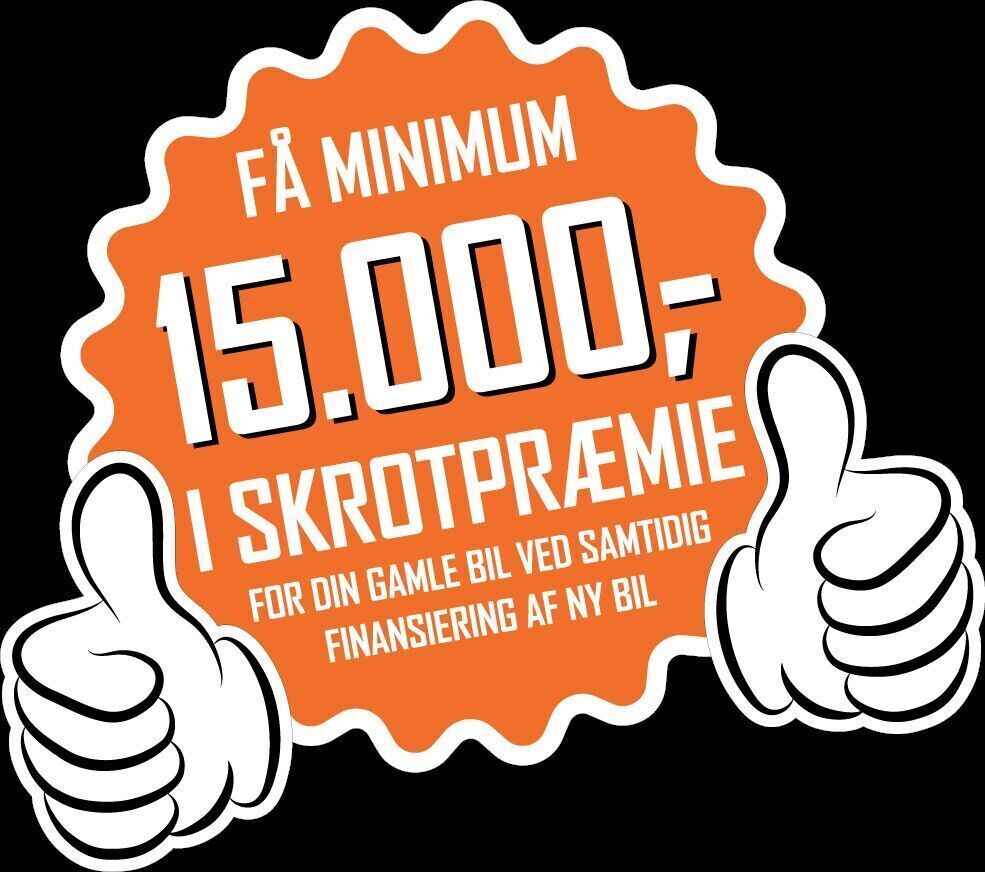 Orange Peugeot 208 fra 2018